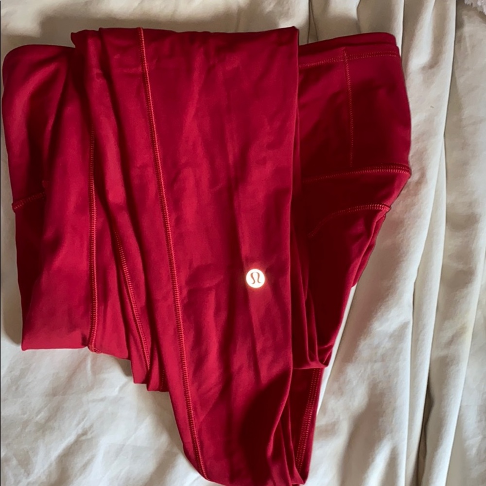 Red lulu leggings